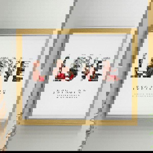 Personalised Memento Company Personalised LOVE Photo Upload Oak Poster Frame