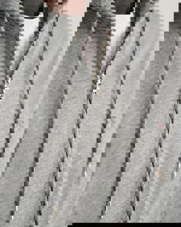 GANT Mens Regular Fit Shield Logo Full Zip Hoodie - 93 Grey Melange