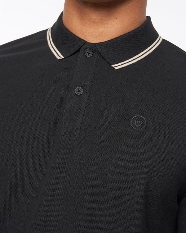 Duck and Cover Roxberry Long Sleeve Polo - Black