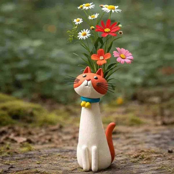 Leaper Cute Cat Dog Animal Shaped Decorative Flower Vase