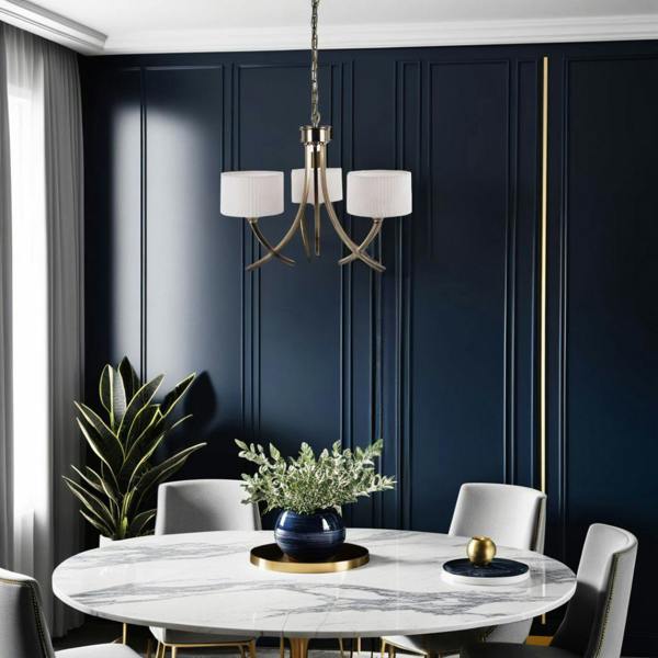 Pagazzi Lighting Justina 3 Light  Antique Brass Pendant Chandelier Ceiling Light
