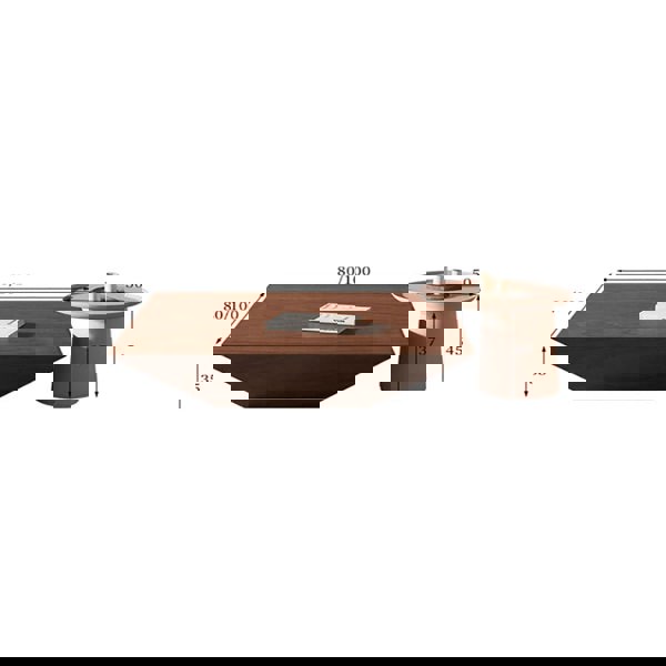 Lavone Coffee Table With TV Stand Set, Walnut-Ritconcept-Rit Concept