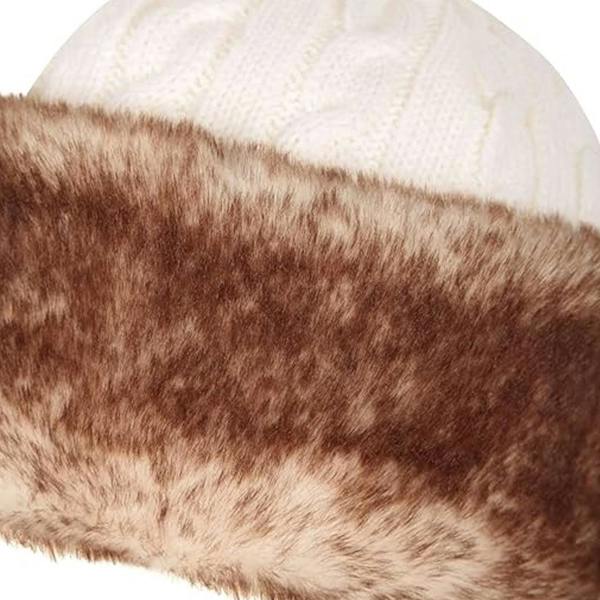 Mountain Warehouse Womens/Ladies Faux Fur Winter Hat - Cream - 