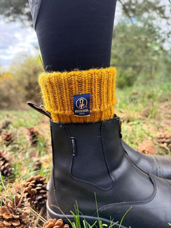 Jemsox British Wool Boot Socks – Mustard Fields | 100% British Wool Luxury Boot Socks