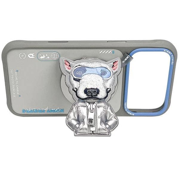 Nimmy Friends Nimmy Cool & Cute 2.0 Terrier Dog Case with MagSafe Stand for iPhone 17 Pro Max 6.9" Grey Blue - N-YJKM-CXZJZH-IP17-PRO-MAX-019