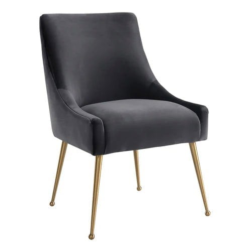 Furniture Edit Beatrix Grey Velvet Side Dining Chair