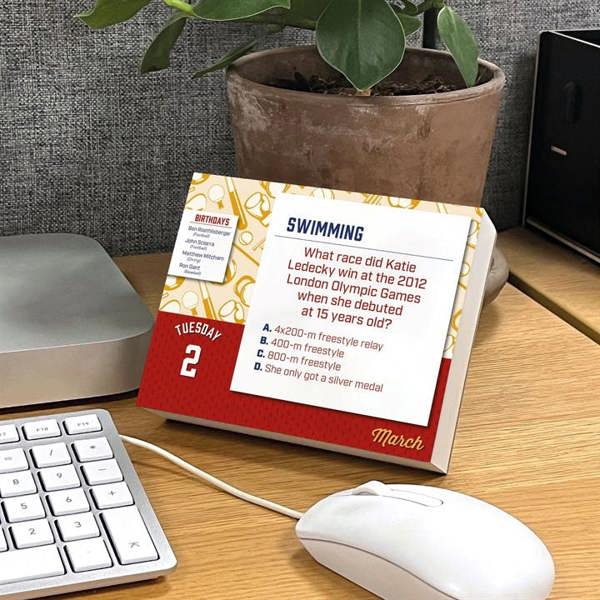 Daily Sports Trivia Desk Calendar 2027, Desk Calendars, Day To View, Sports, Gift