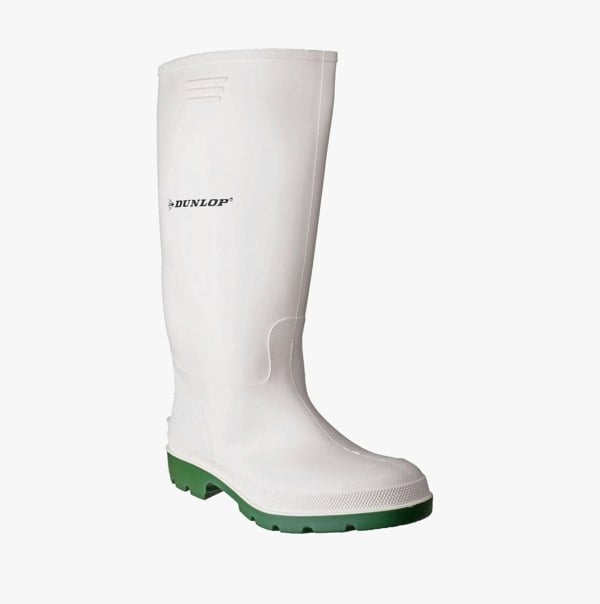 Dunlop PRICEMASTOR Mens Wellington Boots White/Green