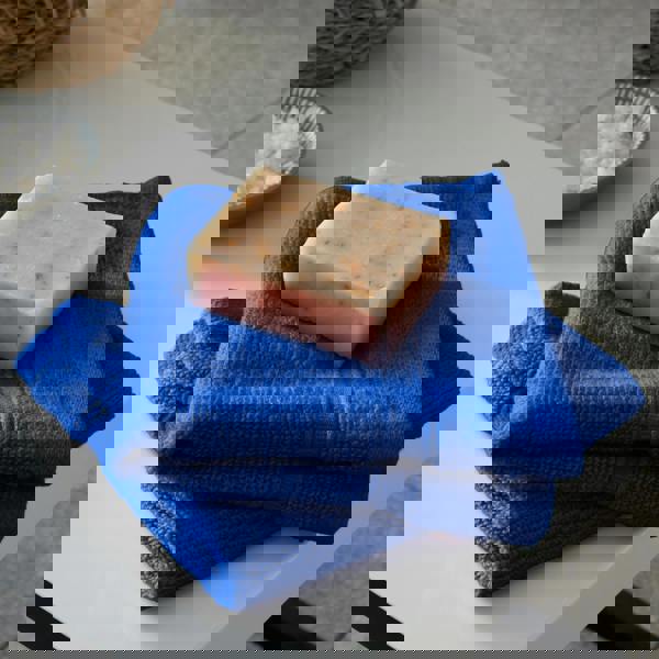 Catherine Lansfield Zero Twist Cotton Face Cloth Pair Cobalt Blue