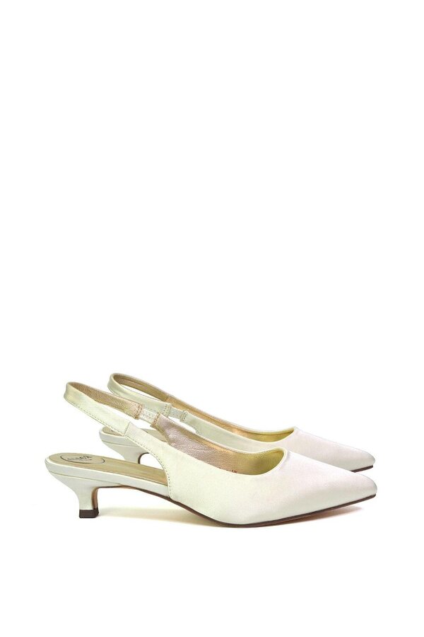 XY LONDON Pointed Toe Sling Back Kitten Heel Sandals