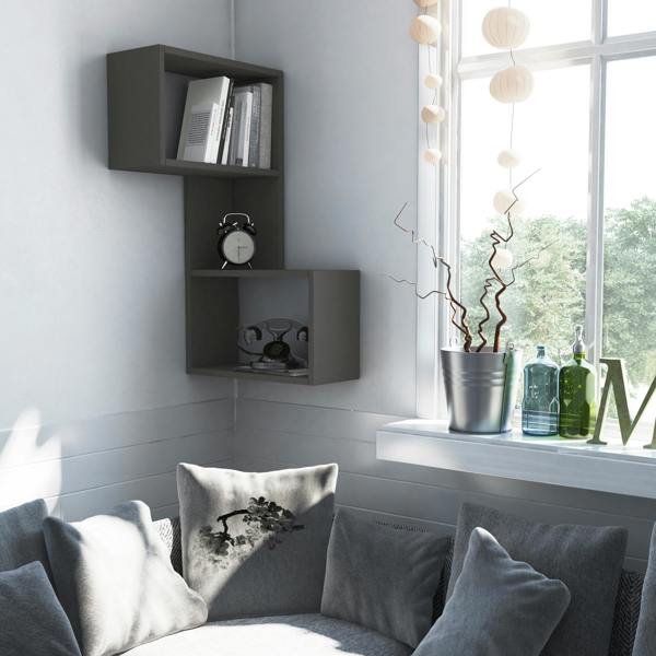 Decortie Part 3-Tier Wall Mounted Corner Shelf Modern Organizer 82cm