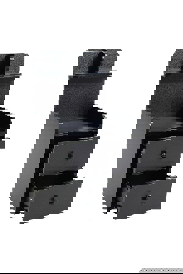 Living and Home 2 Drawer Wooden Bedside Table