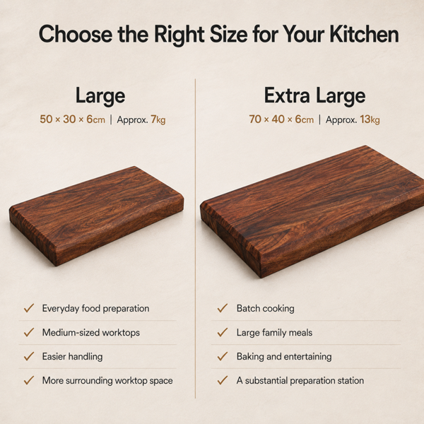 Downton Interiors Sussex Pro Chef Bevelled Edge Acacia Wood Chopping Board - Extra Large (70cm x 50cm)