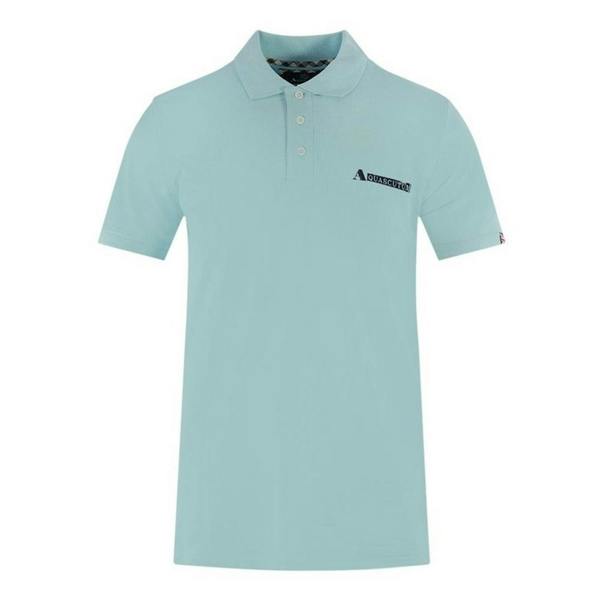 Aquascutum Mens Boxed Logo Polo Shirt - Sky Blue - 