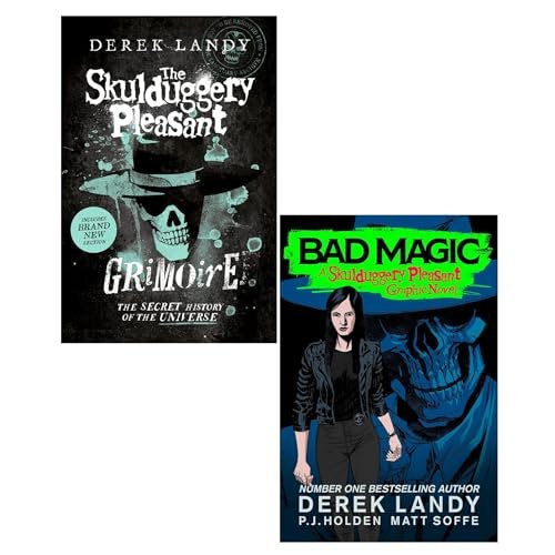 Skulduggery Pleasant Derek Landy 2 Book Set (The Skulduggery Pleasant Grimoire, Bad Magic