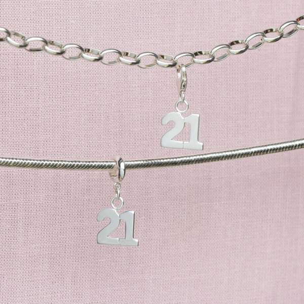 Sterling Silver 21 Charm - MYLEE London