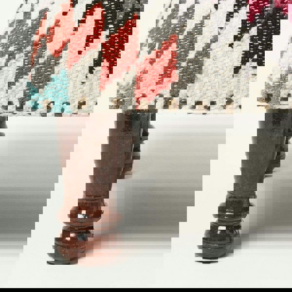 HOMESCAPES Manila Handwoven Kilim Footstool