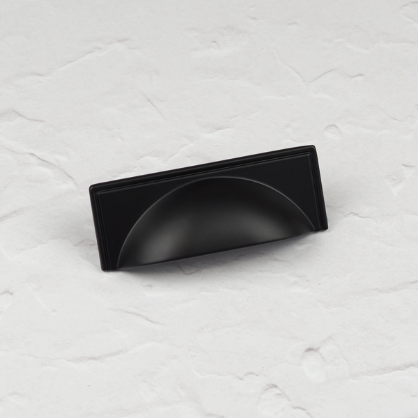 Handle & Home Matt Black Contemporary Cup Handles and Coordinating Knobs