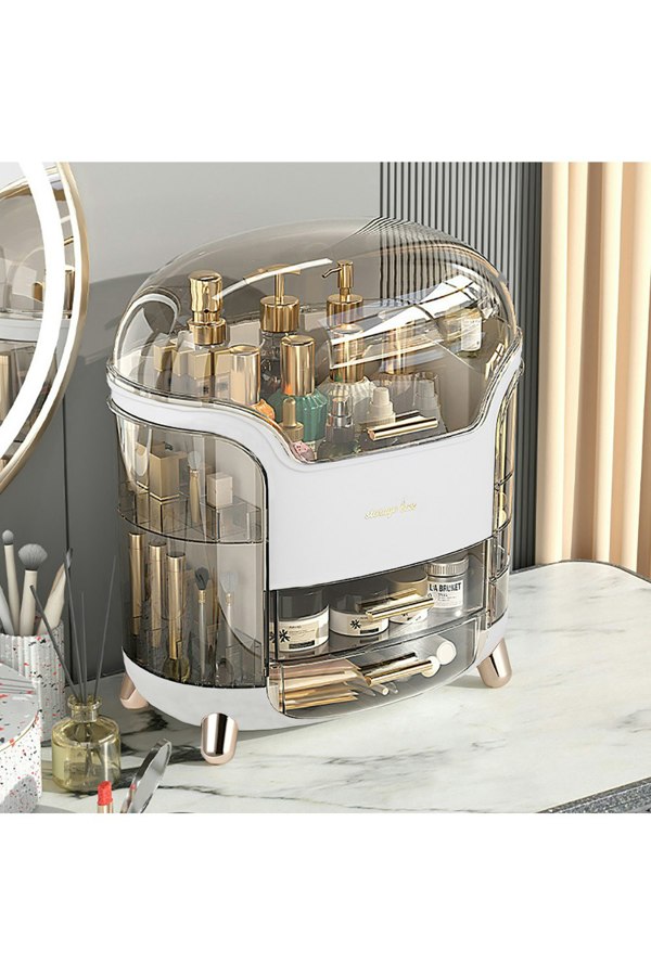 Living and Home Transparent Cosmetic Storage Box Desktop Makeup Drawer