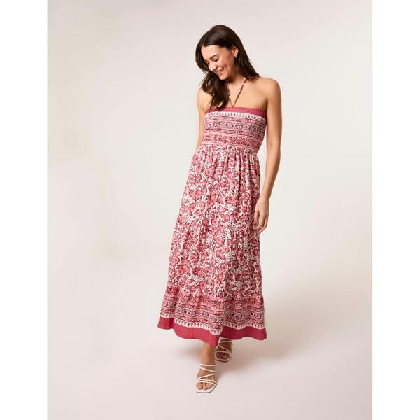 Blue Vanilla Shirred Bust Bandeau Dress