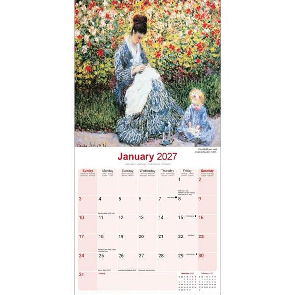 Monet Calendar 2027, Wall Calendars, Month To View, Art, Gift