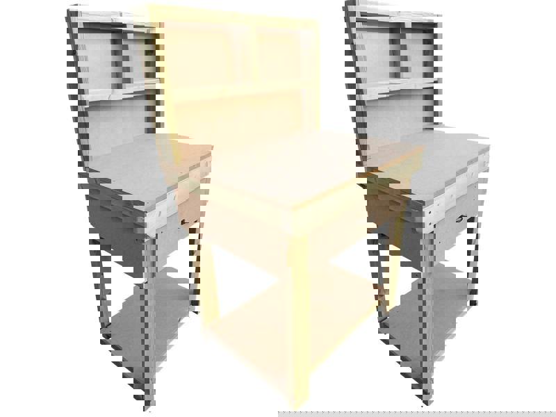 Wooden MDF Top Workbench – Durable Tool Cabinet with Drawers and Back Panel, Ideal for Dry Indoor Spaces Such as Garages, Workshops, and Studios.