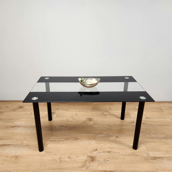 Kosy Koala Dining Table Clear Glass Kitchen Place for 6 Seats, Dining Table Only (Clear H 75 x L 140 x W 80 cm)