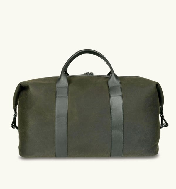 Apatchy London The Cavendish Waxed Canvas & Leather Weekender