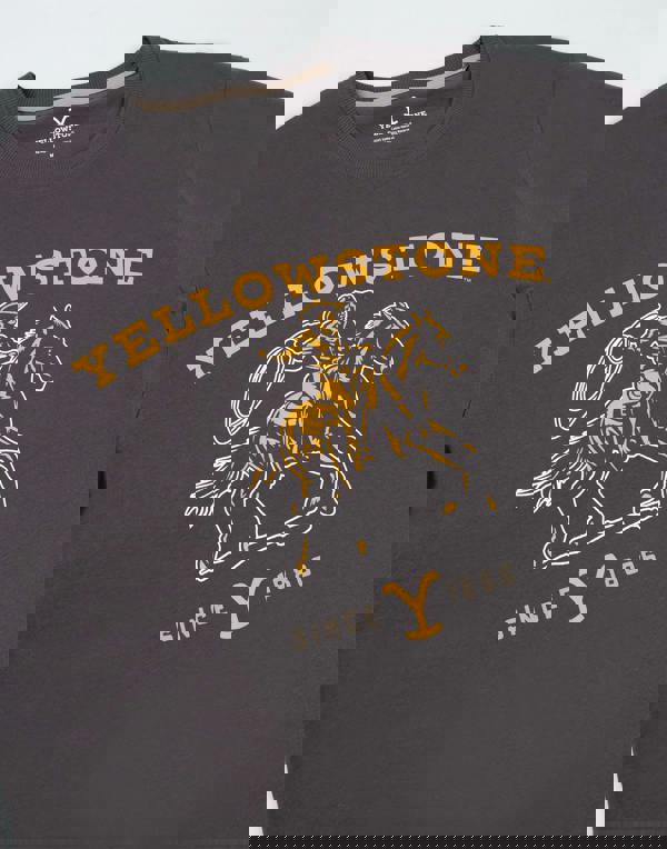 Yellowstone Mens Grey Character Short Sleeve Long Leg Pyjama Set