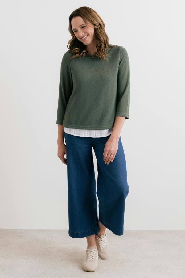 Lily & Me Olive Shirt Jumper Laurel Green