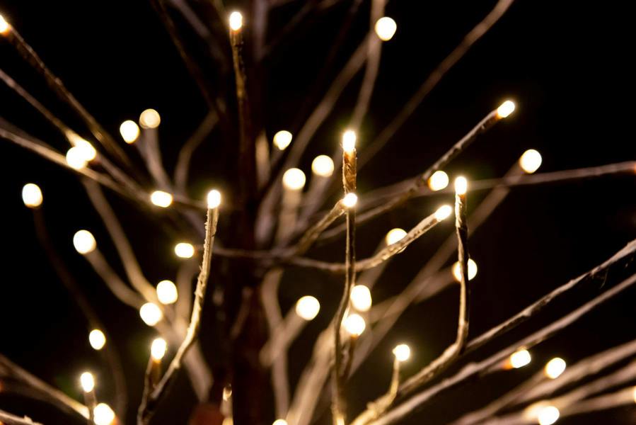 4FT to 7FT Pre-Lit Brown Snow Twig Christmas Trees with Warm White LED Lights image 3