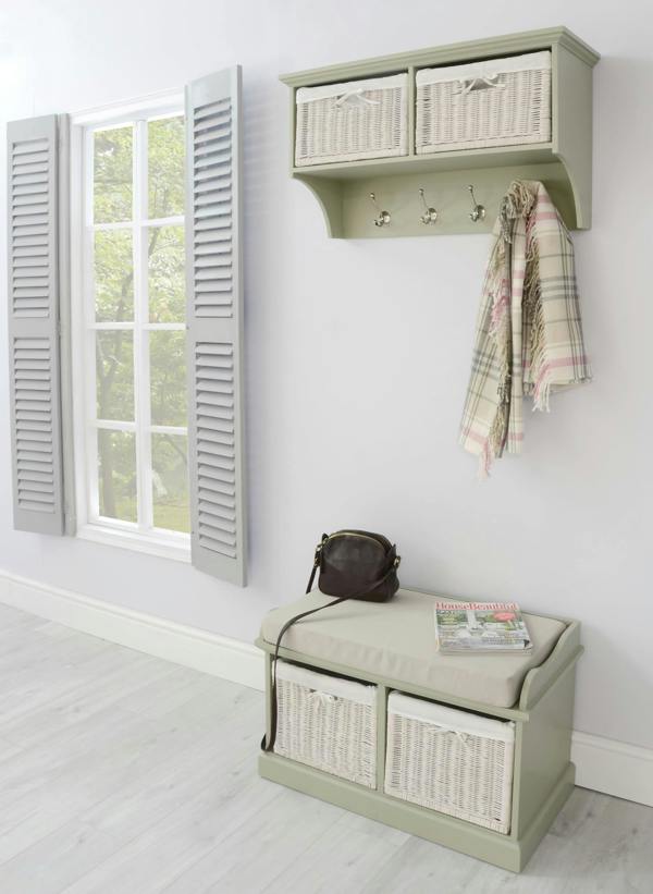 Statement Furniture Tetbury Small Hallway Set with Storage Baskets and Cushion Seat