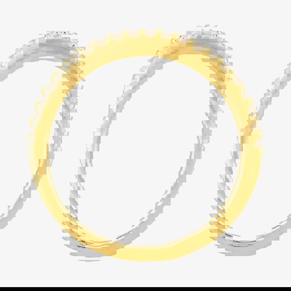 Starbright Gold Cubic Zirconia Claw Set Narrow Half Eternity Ring R6843 3A GP