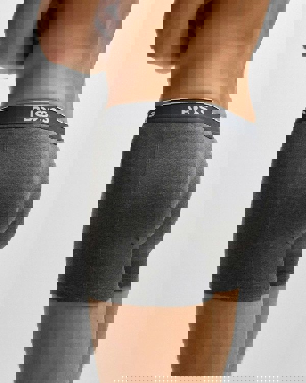 BOSS Orange Power Three Pack Mens Stretch Cotton Boxer Briefs With Logos NOS - Open Grey 061