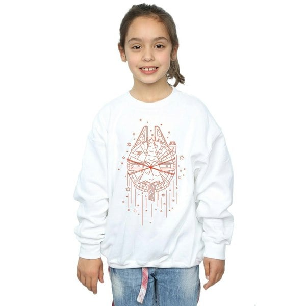 Star Wars Girls Millennium Falcon Christmas Tree Delivery Sweatshirt - White