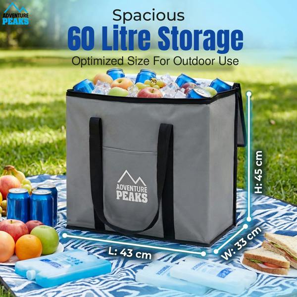 ADVENTURE PEAKS Cooler Bag Insulated Lunch Bag Leak Resistant Cool Box With Handle Shoulder Straps & Pocket Thermal Cool Bags For Food and Drink