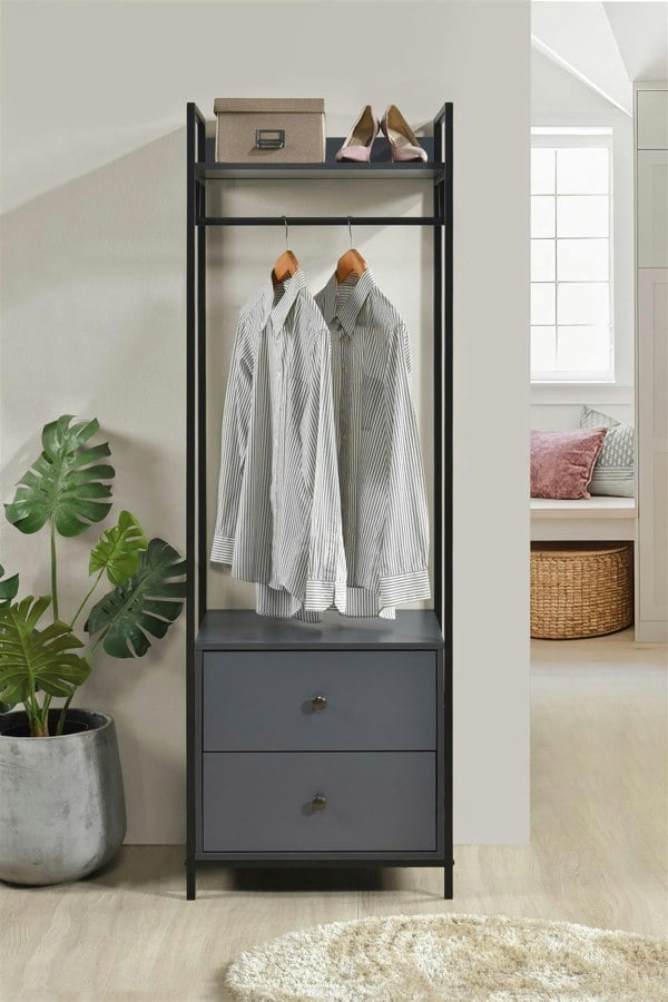 Swish Furniture Alva Open Wardrobe with 2 Drawers