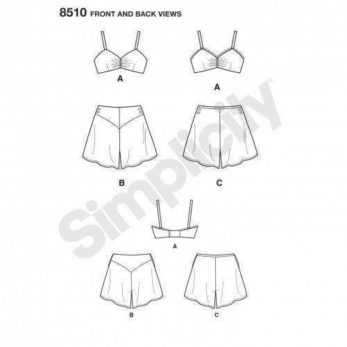 Simplicity Sewing Pattern 8510, Lingerie, Vintage Style for Women, D5 (4-6-8-10-12) - Intermediate