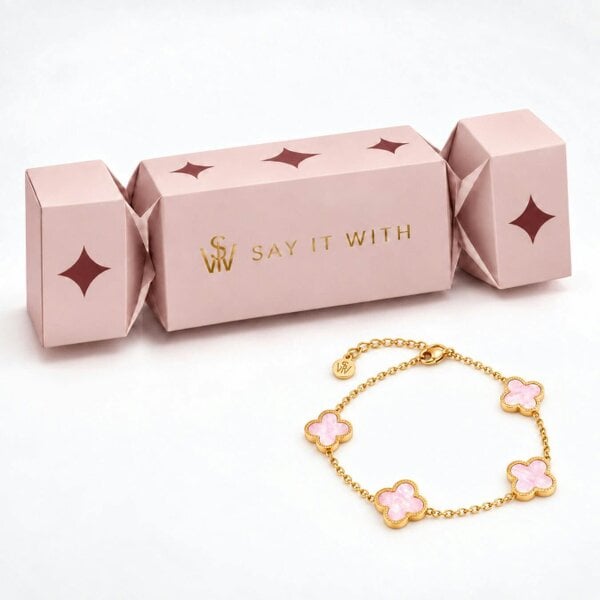 Say It With *LIMITED EDITION* Pink Pearl Clover Christmas Cracker