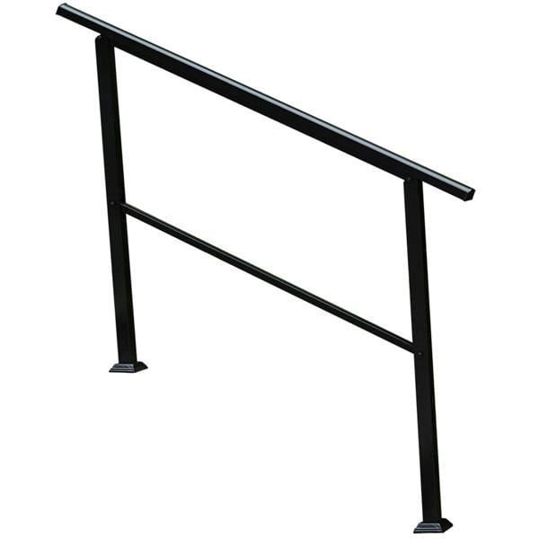 Gr8 Garden Outdoor Adjustable Black Steel Handrail 1-4 Steps Garden Stairs Safety Grab Rail