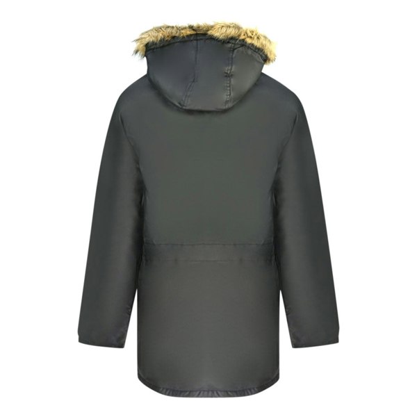 Fred Perry Padded Waxed Cotton Hooded Parka Coat - Black