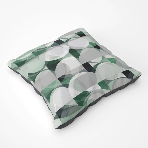 Warren Reed Geometric Grey Green Floor Cushion