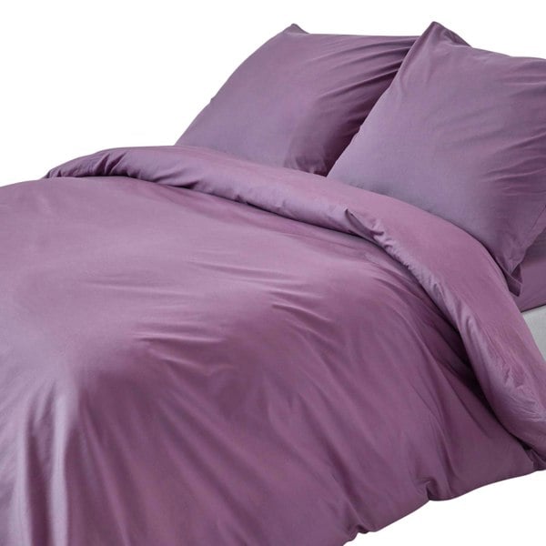 HOMESCAPES Crisp & Cool 200 TC Egyptian Cotton Percale Duvet Cover Set, European Size