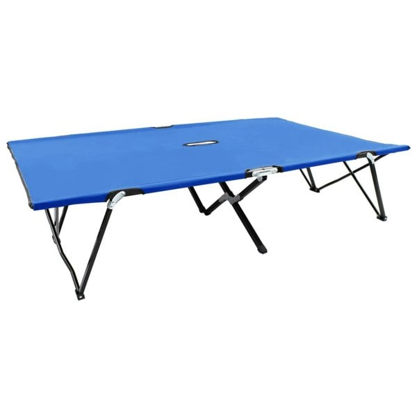 Berkfield Two Person Folding Sun Lounger Blue Steel