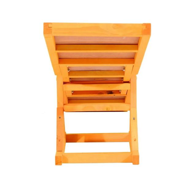 Natural wood pet agility seesaw base with open slatted support structure
