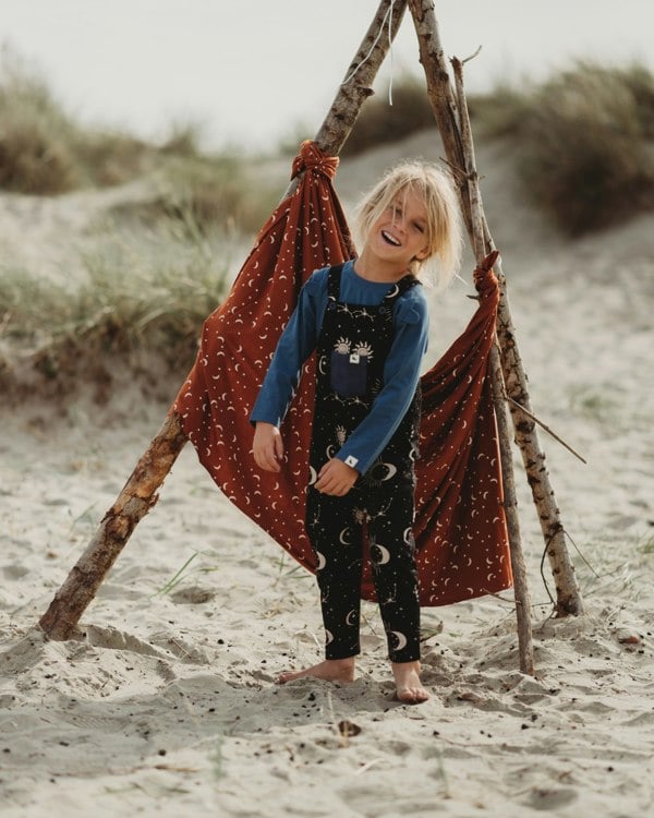 Black Celestial Print Dungarees - image 1
