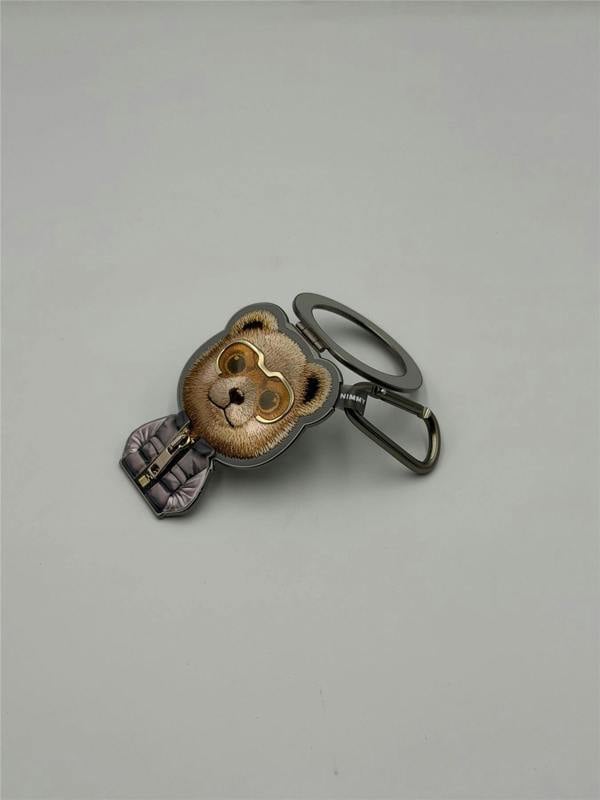 Nimmy Friends Nimmy Cool & Cute 2.0 Grey Bear Embroidery Magnetic Stand with MagSafe Grey - N-KM-BSZJ-11-A
