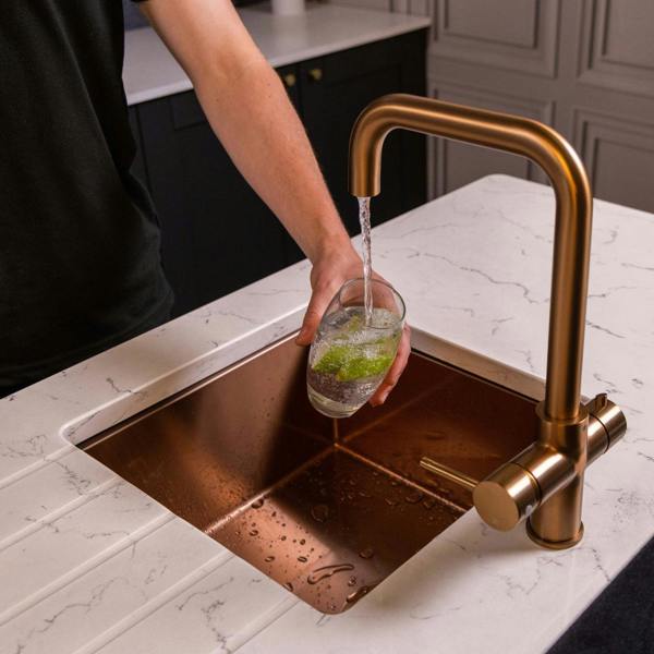 Flode Kyld 4 in 1 Instant Boiling & Cold Water Tap with Filtered Chilled Water | Brushed Copper Finish