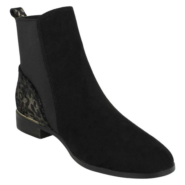Spot On Ladies Spot On Leopard Print Heel Ankle Boots F51115