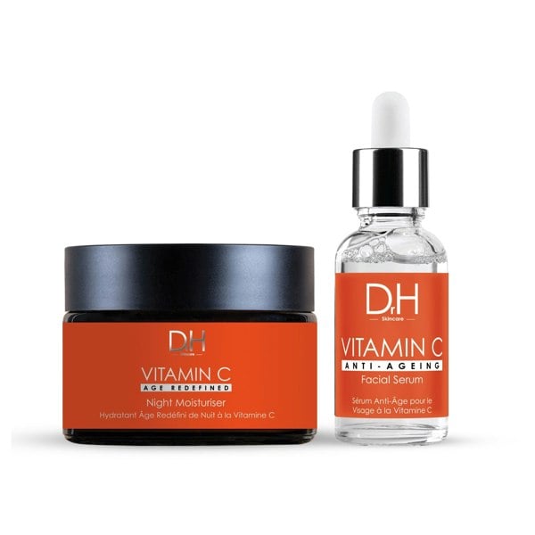 Dr H Anti-Ageing Vitamin C Facial Serum 30ml + Vitamin C Anti-Ageing Night Moisturiser 60ml
